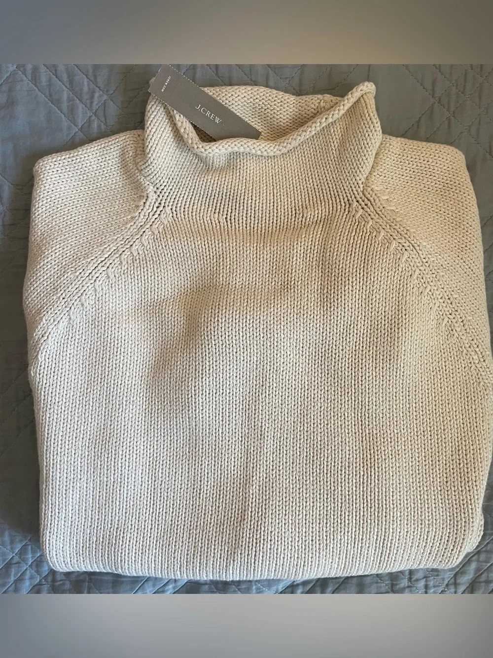 J. CREW 1988 RollneckT™ sweater in cotton in Mountain White Size XS $98 BW186